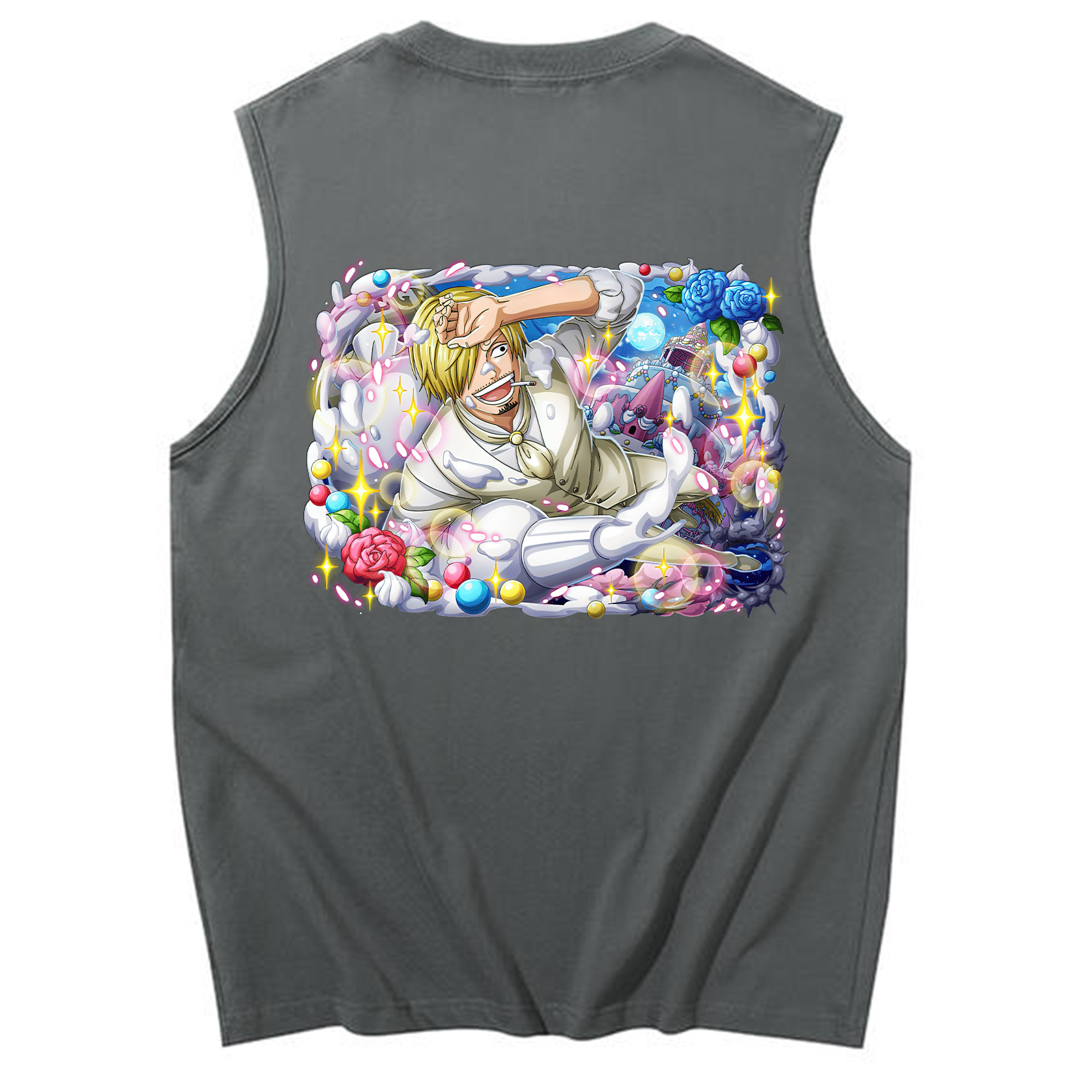 （画像用） ワンピース サンジ ONE PIECE Sanji コットン100％タンクトップ（背面プリント）